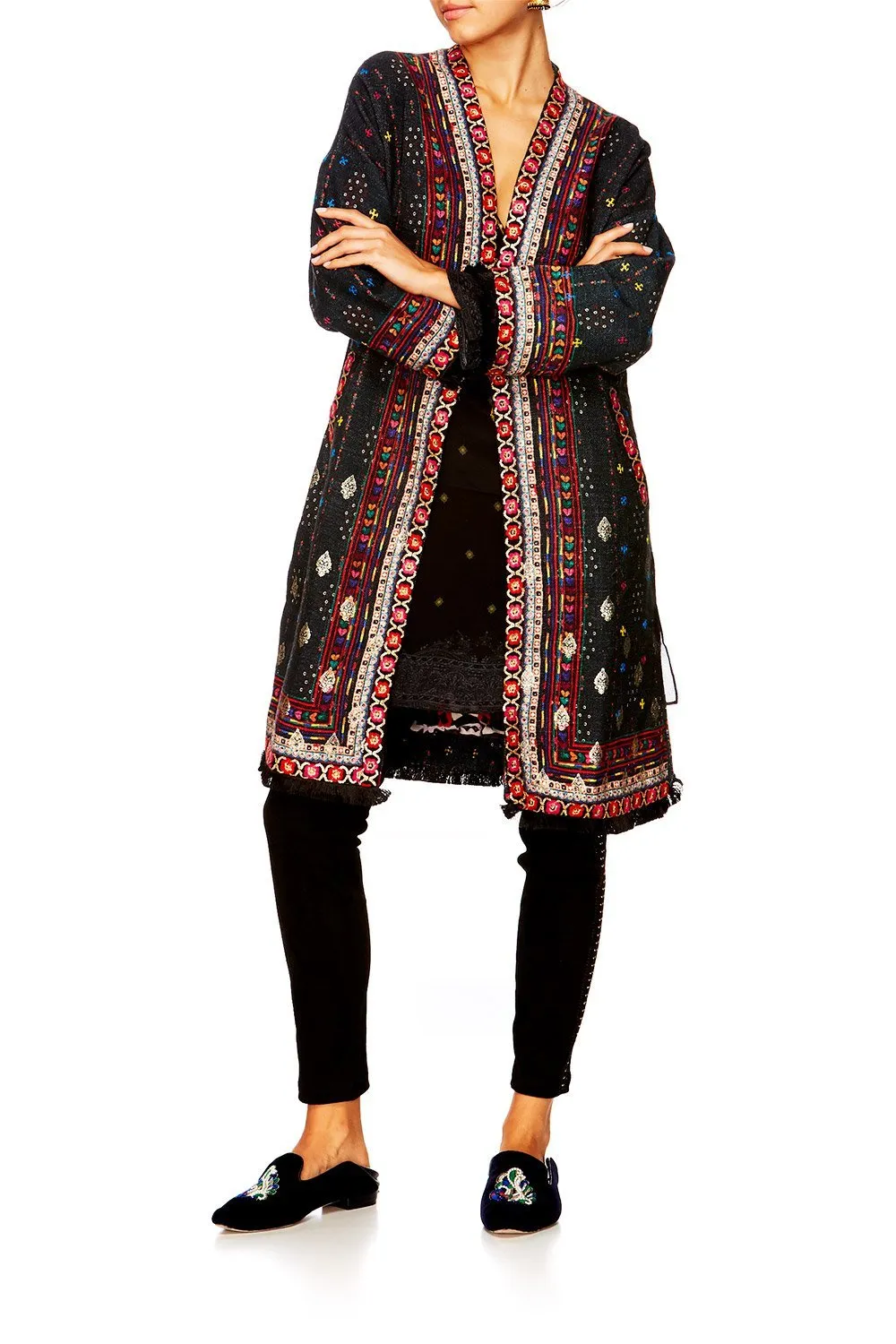 LONG COAT WITH SPLITS SONGS ON THE LAWN