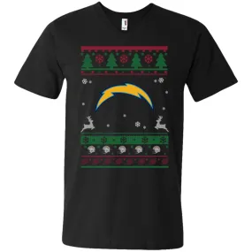 Los Angeles Chargers Logo Football Teams Ugly Christmas Sweater Men V-Neck T-Shirt