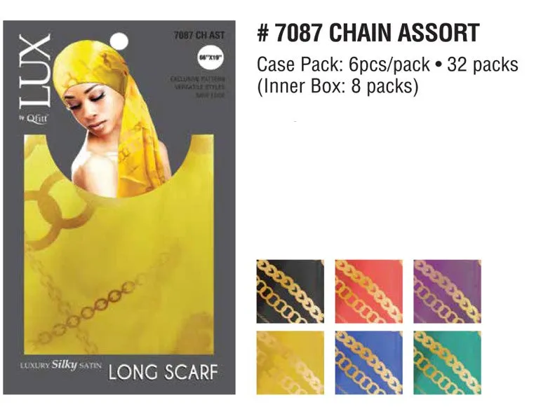 LUXURY SILKY SATIN LONG SCARF 4 COLORS