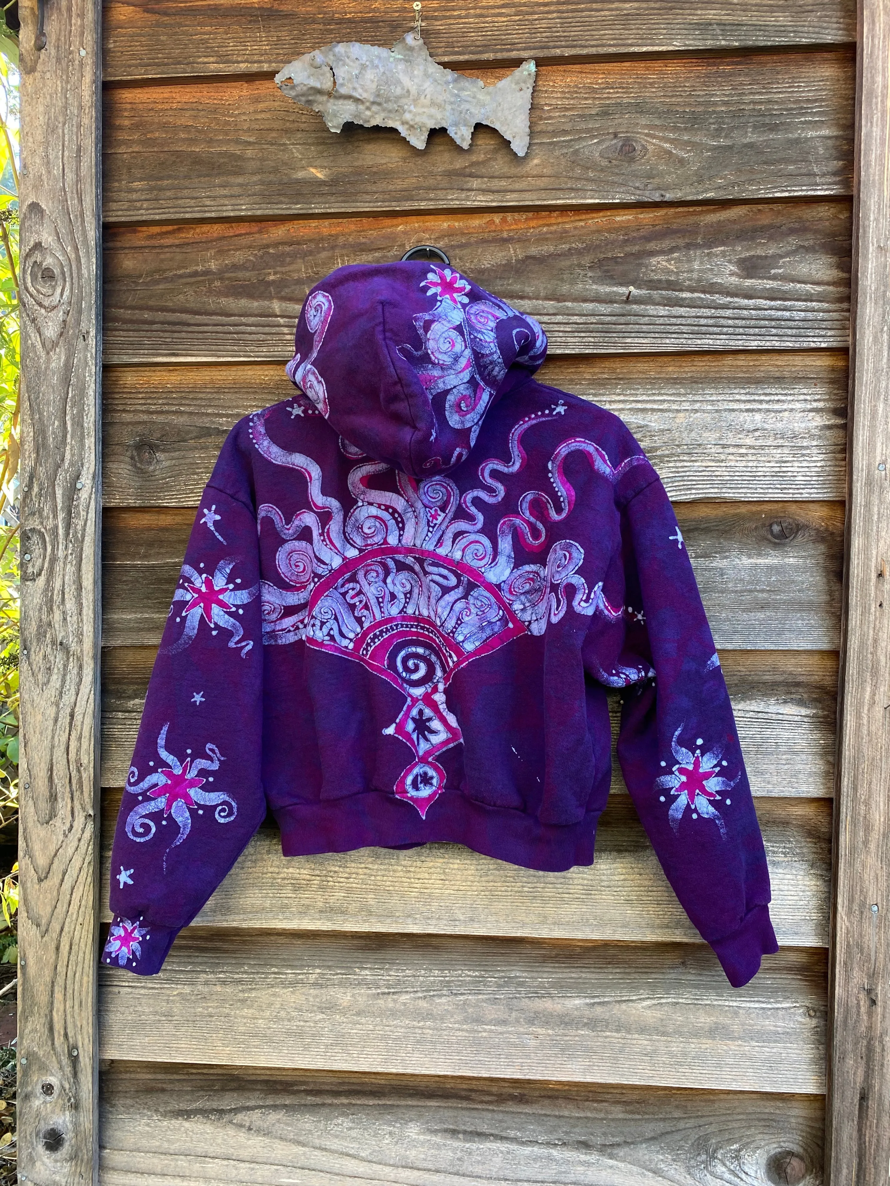 Magenta Surf Boardwalk Handmade Batik Hoodie