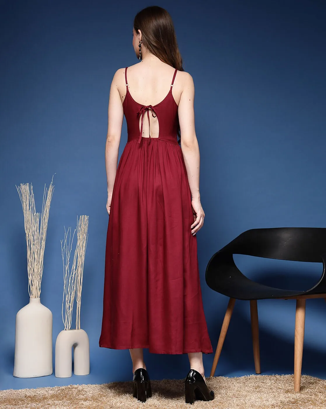 Maroon Grace Sleeveless Maxi