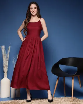 Maroon Grace Sleeveless Maxi