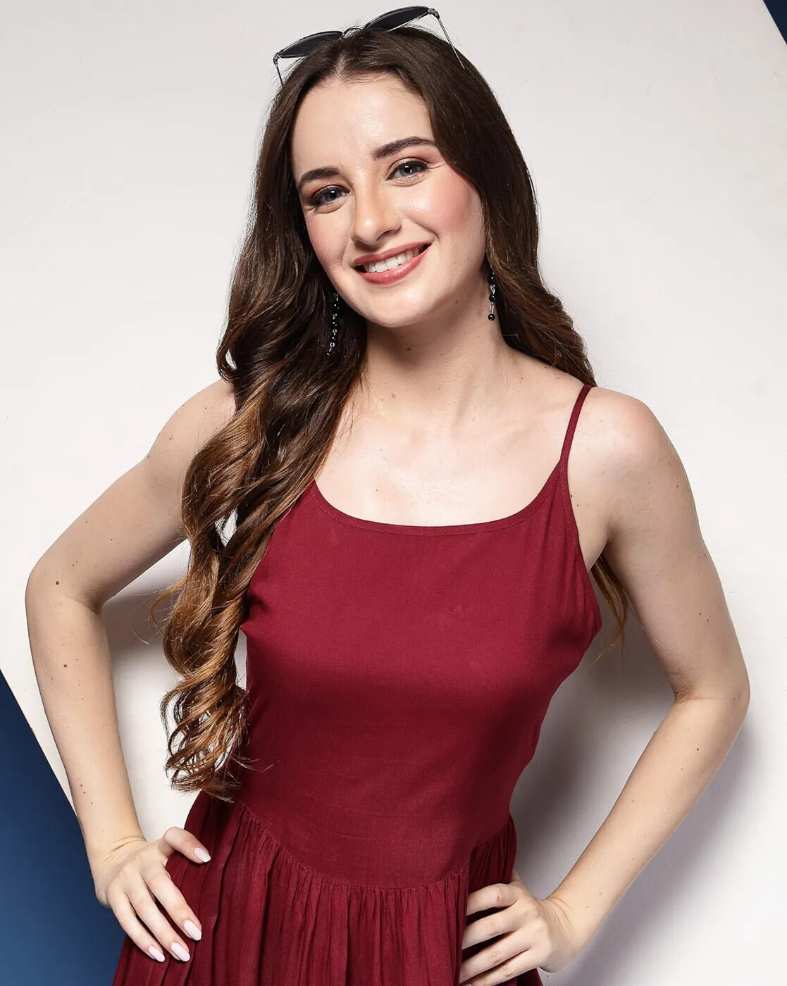 Maroon Grace Sleeveless Maxi