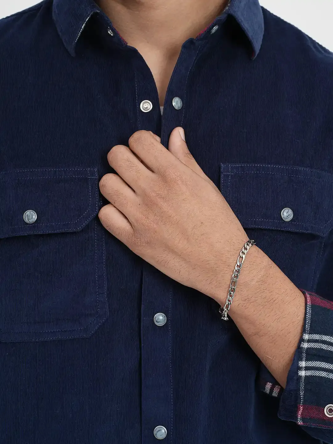 Men's Corduroy Casual Shirt in Prussion Blue
