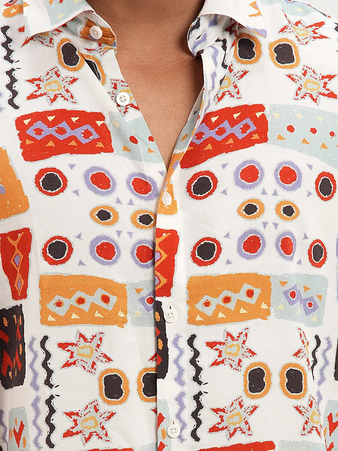 Men's Half  Sleeve Festive Printed Casual  Shirt