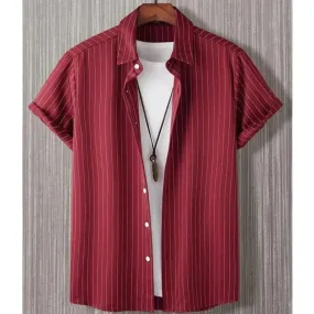 Men's Hawaiian T-Shirt - 3D Stripe Print, Loose Fit Style