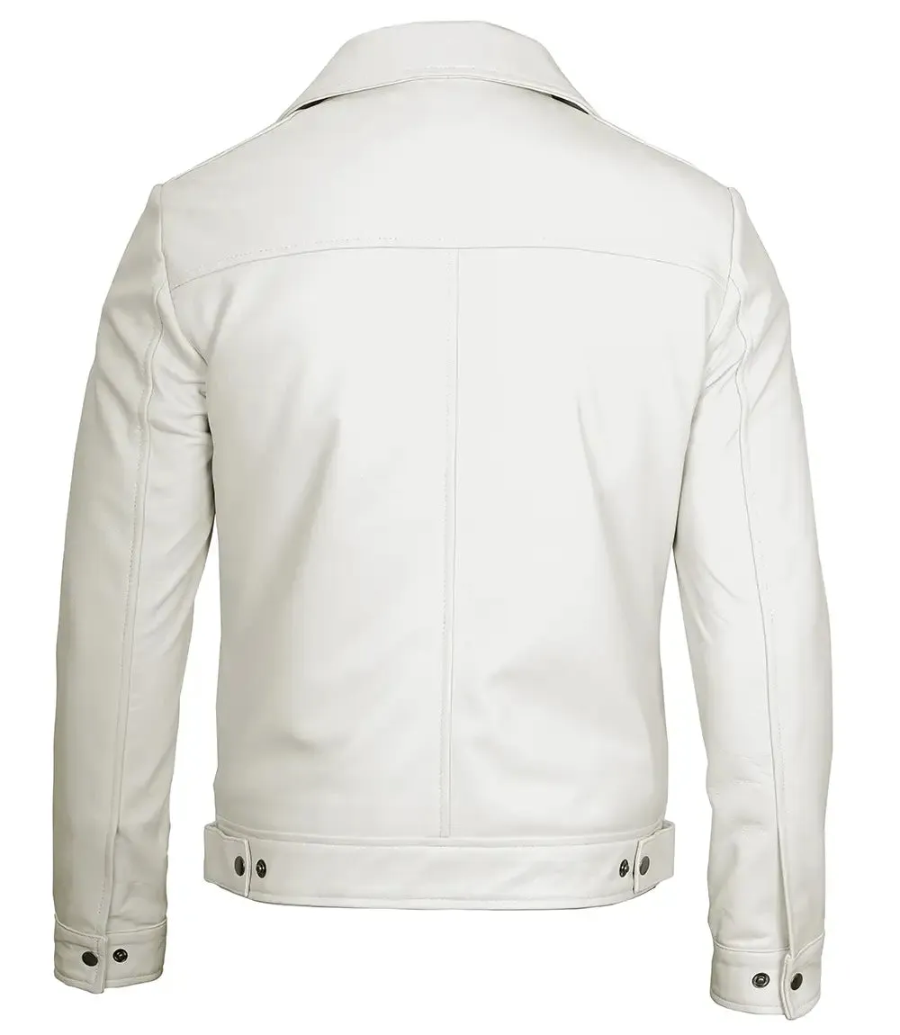 Men's Off-White Real Leather Jacket – Premium Style & Durability
