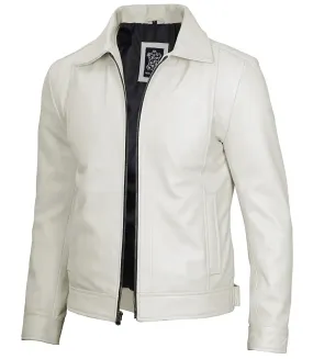 Men's Off-White Real Leather Jacket – Premium Style & Durability