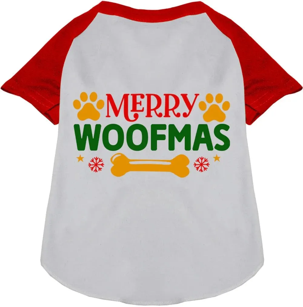 Merry Woof-Mas Raglan Pet Shirt