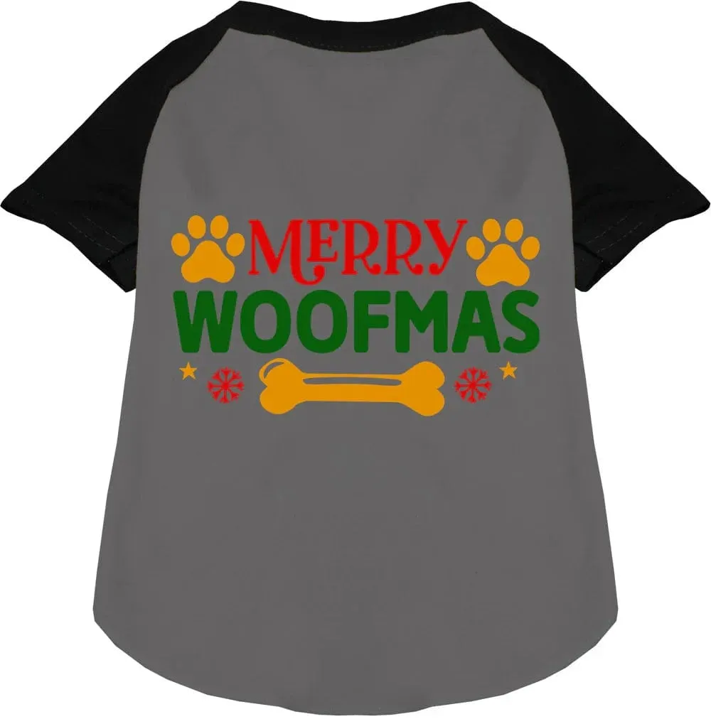 Merry Woof-Mas Raglan Pet Shirt