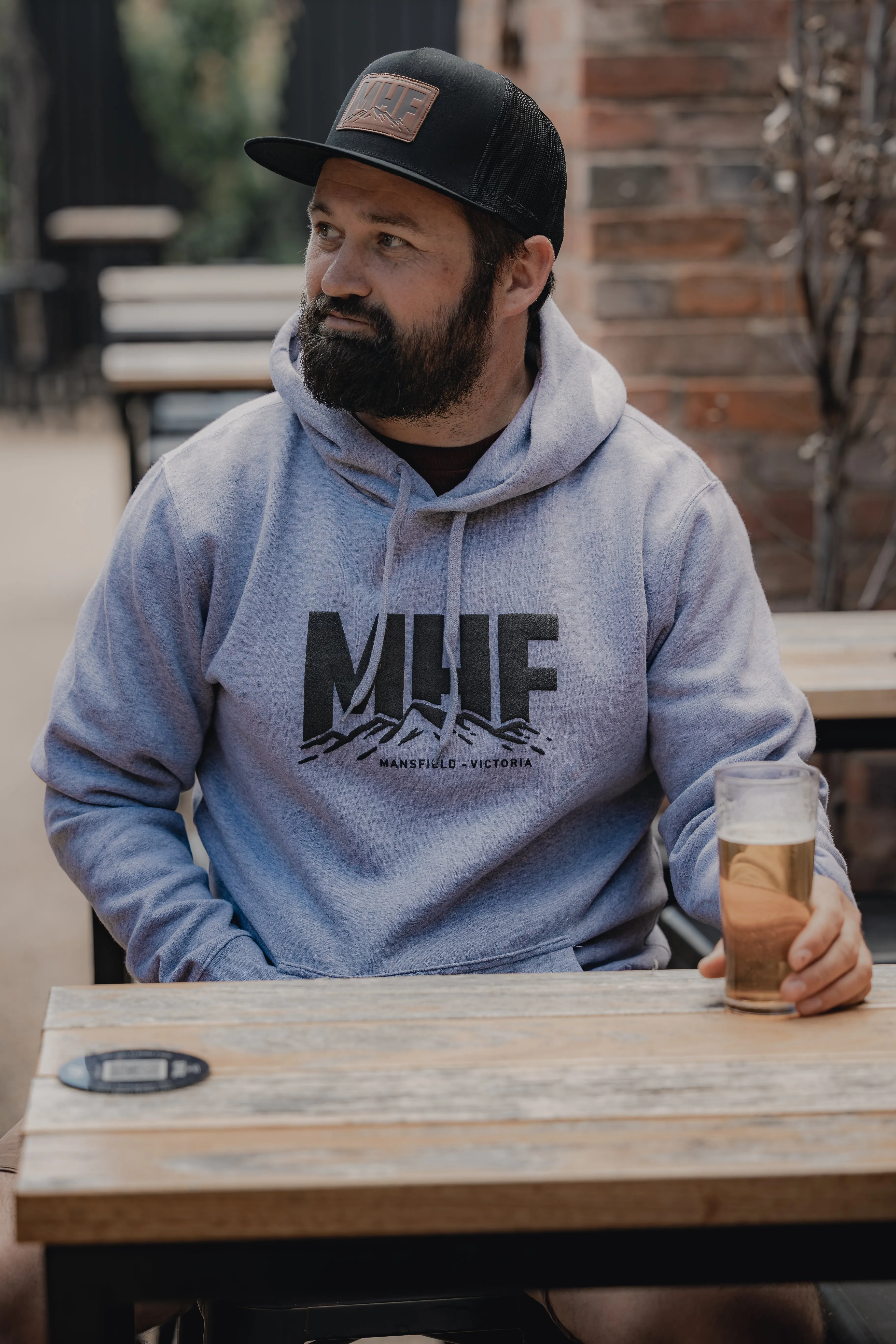 MHF Leather Patch Cap - Black