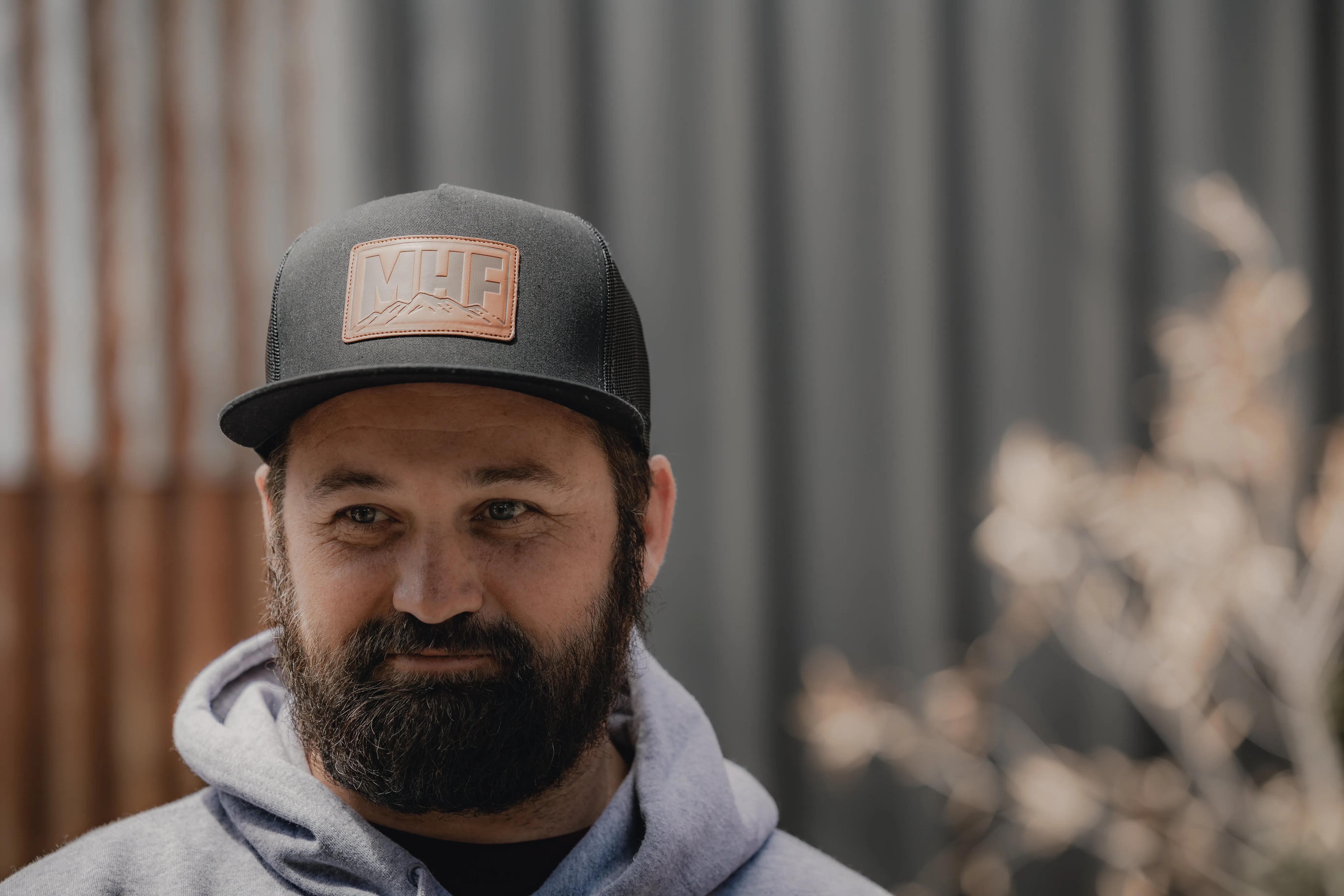 MHF Leather Patch Cap - Black
