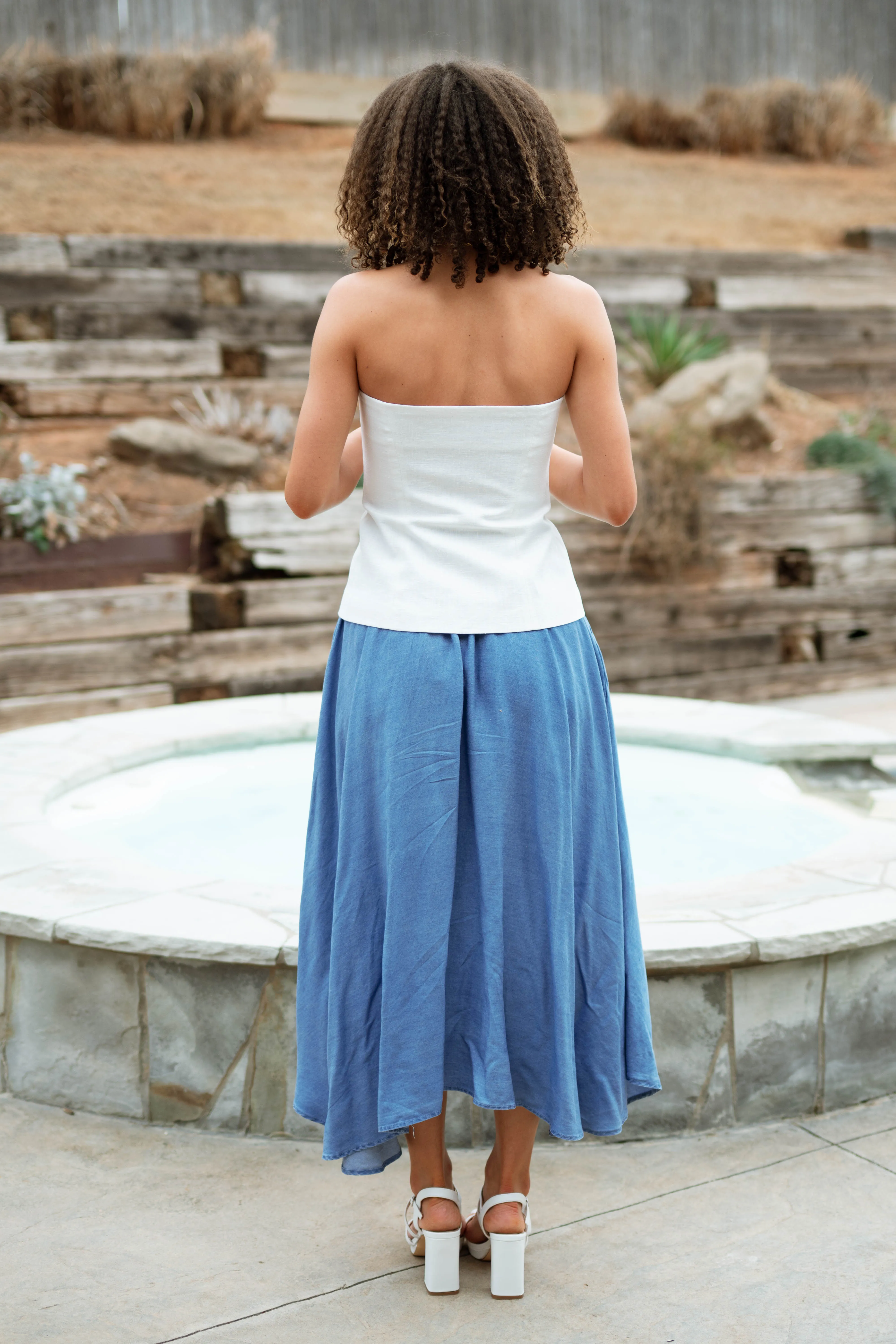 Monterey Midi Skirt - Chambray