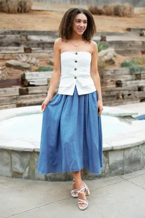 Monterey Midi Skirt - Chambray