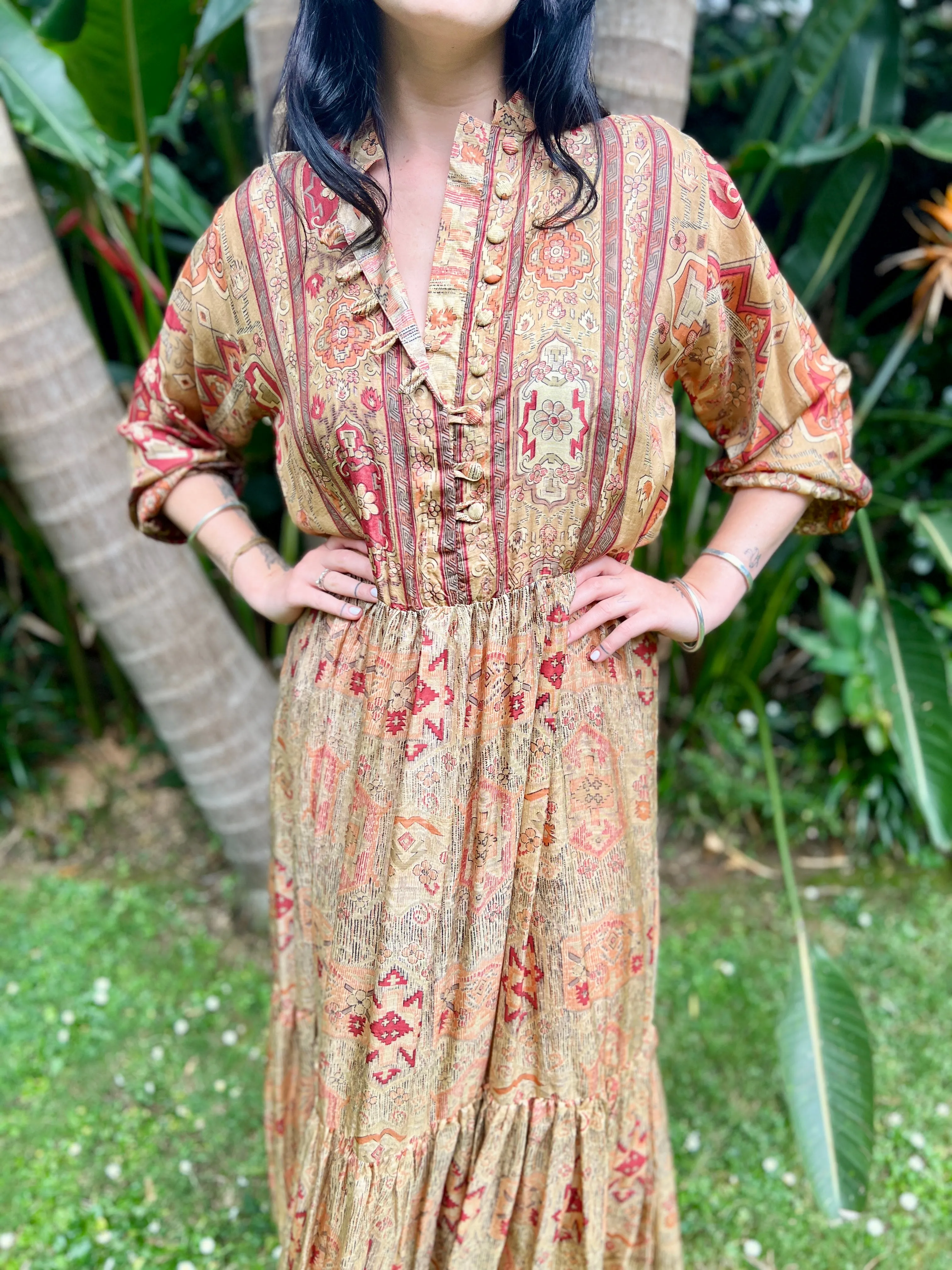 Moonlight Dress - Vintage gold Red (S)