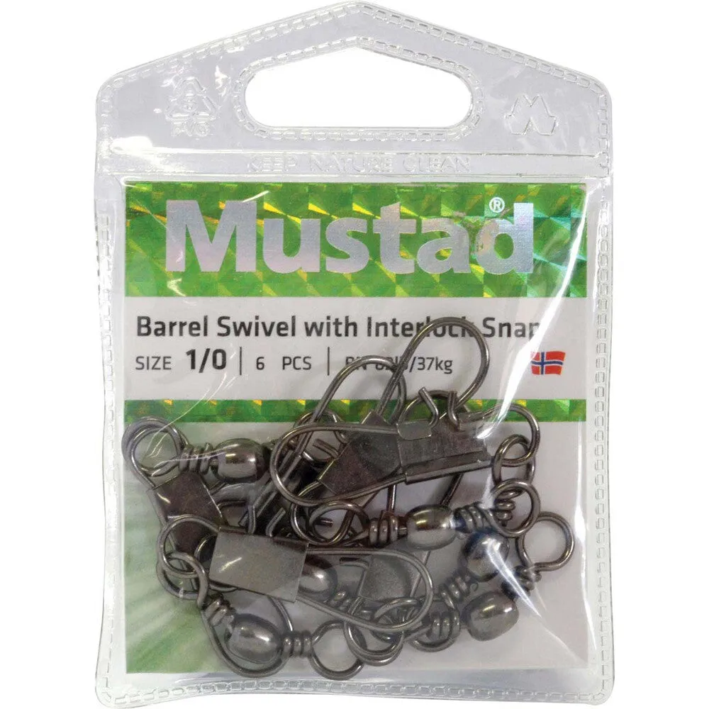 Mustad Barrel Swivel with Interlock Snap