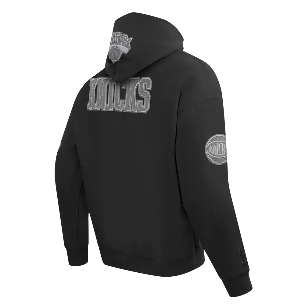 NBA NEW YORK KNICKS REVERSE FRENCH TERRY MEN'S DROP SHOULDER FLC PO (BLACK)