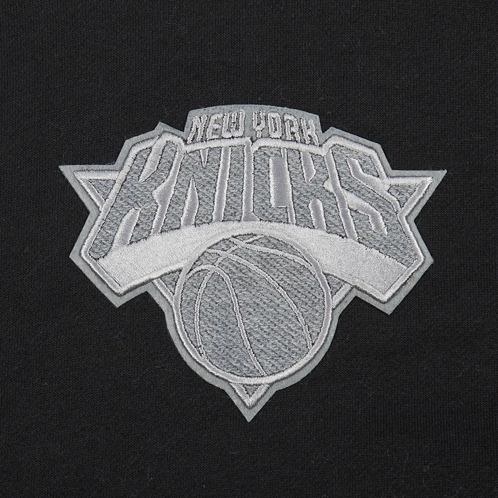 NBA NEW YORK KNICKS REVERSE FRENCH TERRY MEN'S DROP SHOULDER FLC PO (BLACK)