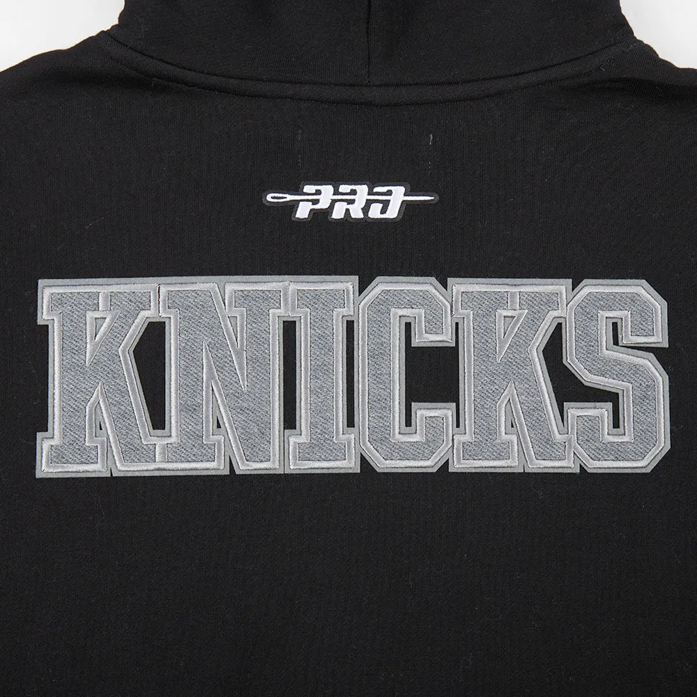 NBA NEW YORK KNICKS REVERSE FRENCH TERRY MEN'S DROP SHOULDER FLC PO (BLACK)