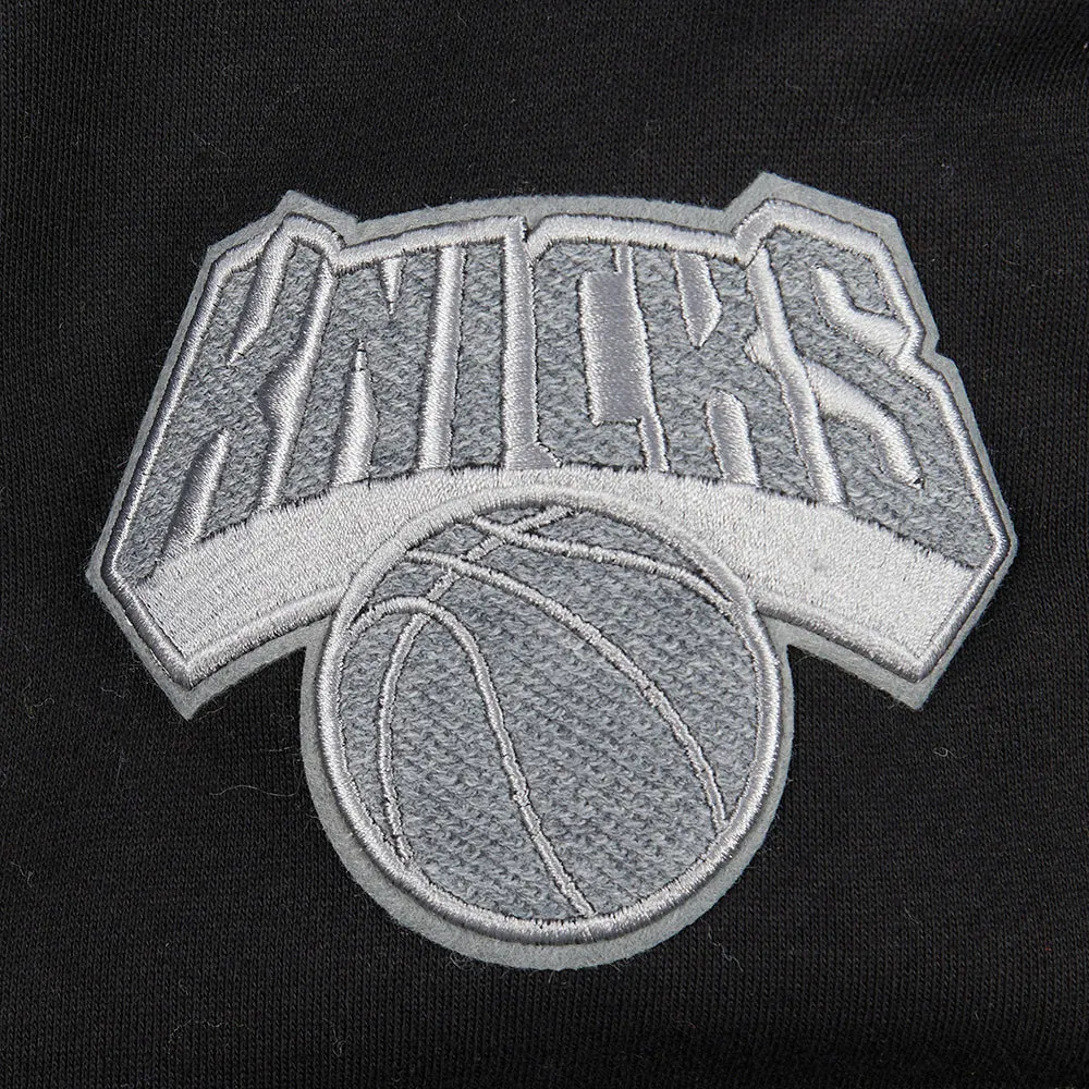 NBA NEW YORK KNICKS REVERSE FRENCH TERRY MEN'S DROP SHOULDER FLC PO (BLACK)