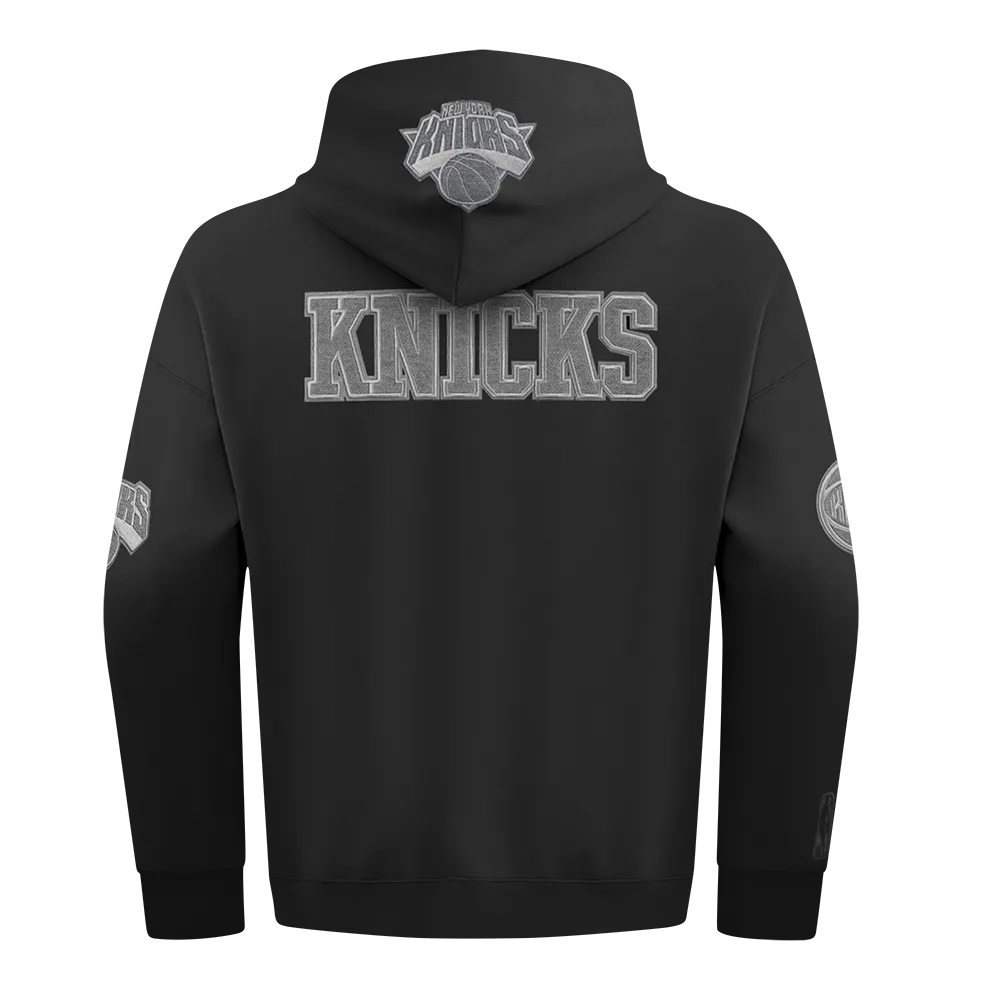 NBA NEW YORK KNICKS REVERSE FRENCH TERRY MEN'S DROP SHOULDER FLC PO (BLACK)
