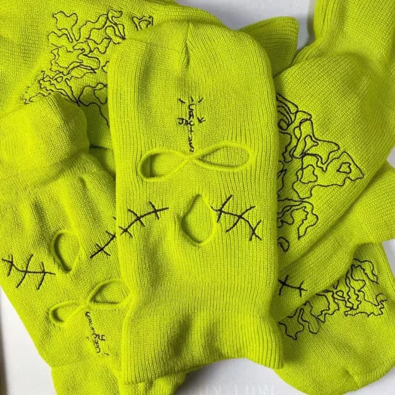 Neon Yellow Cactus Jack Ski Mask