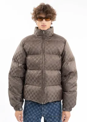 OLIVE MONOGRAM NYLON PUFFER