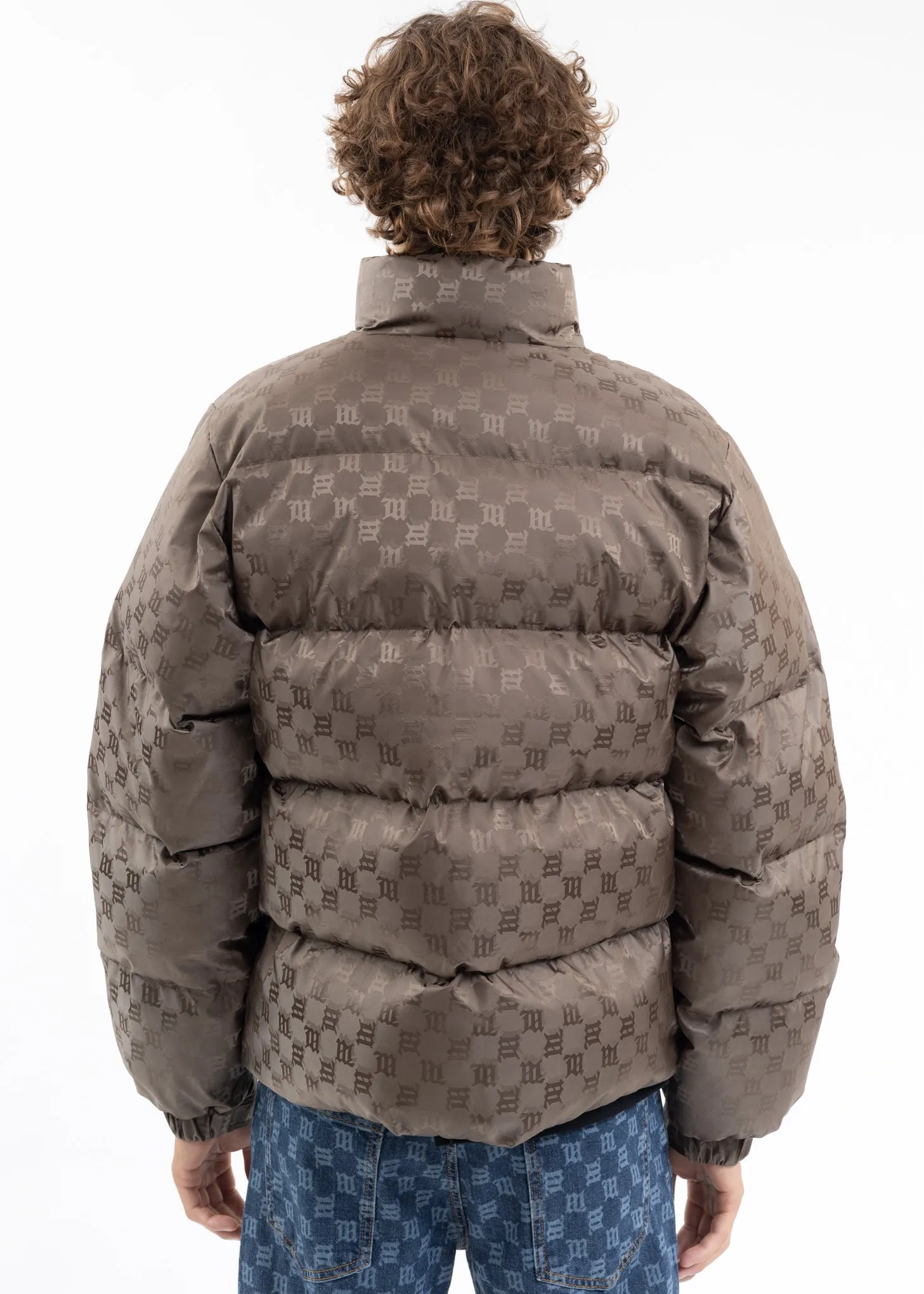 OLIVE MONOGRAM NYLON PUFFER