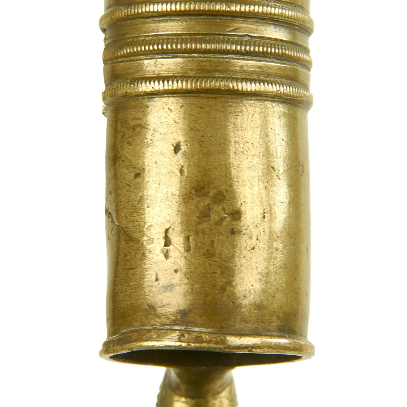 Original 17th Century German Engraved Wild Boar Hunting Bayonet with Brass Socket c. 1690