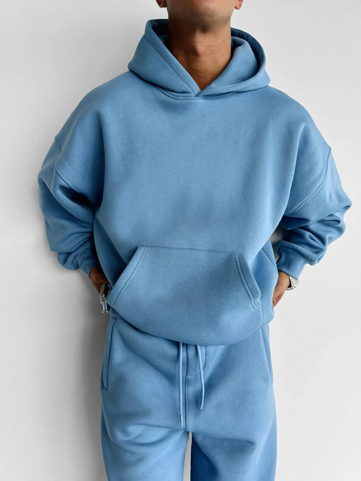 Oversize Basic Hoodie - Blue