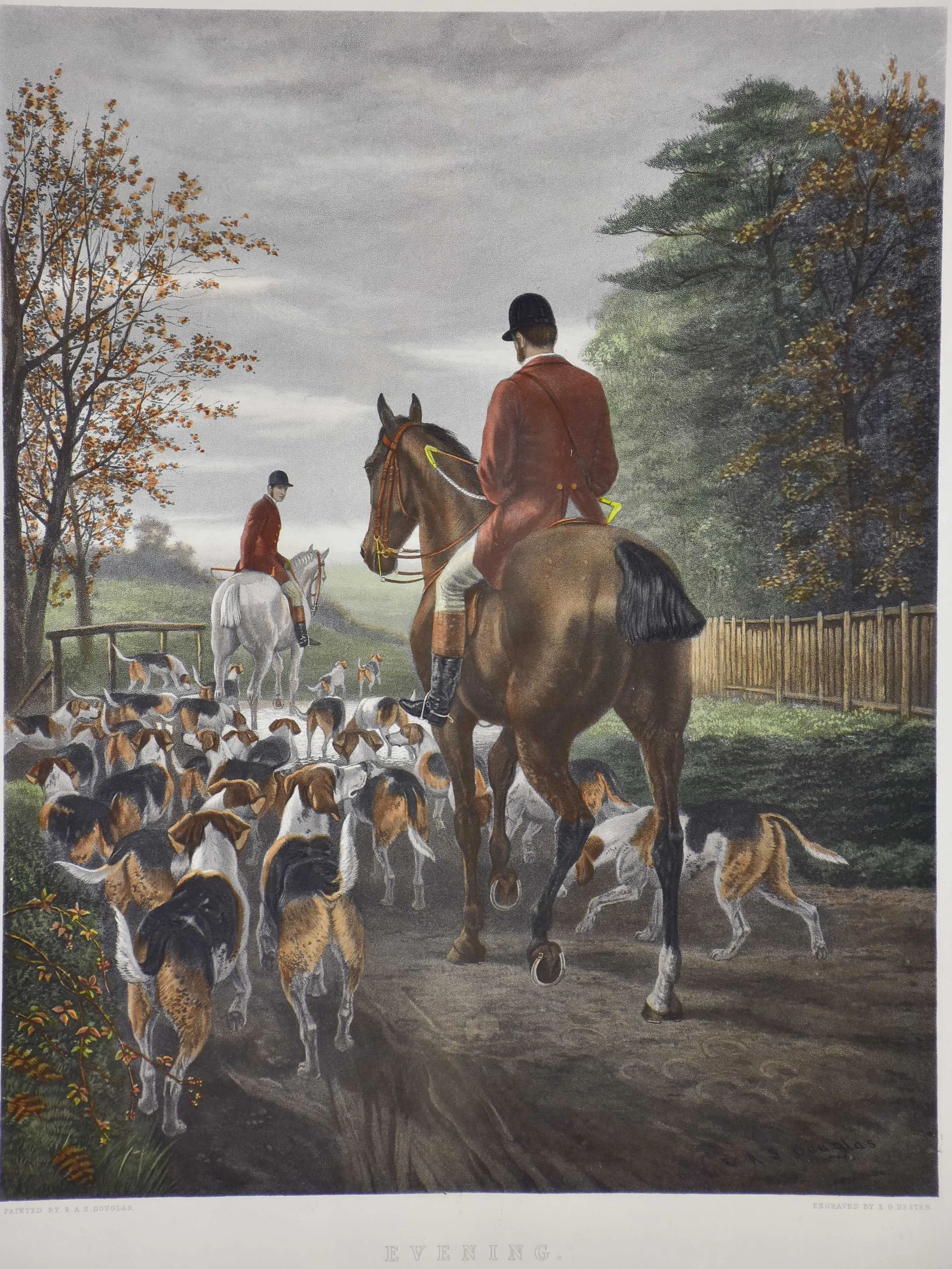 Pair of 19th century etchings - English hunting scenes