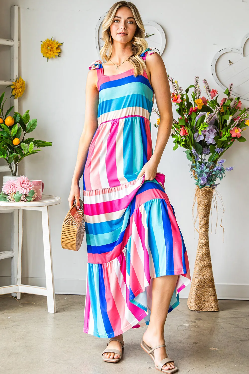 Pep In My Step Striped Maxi Dress