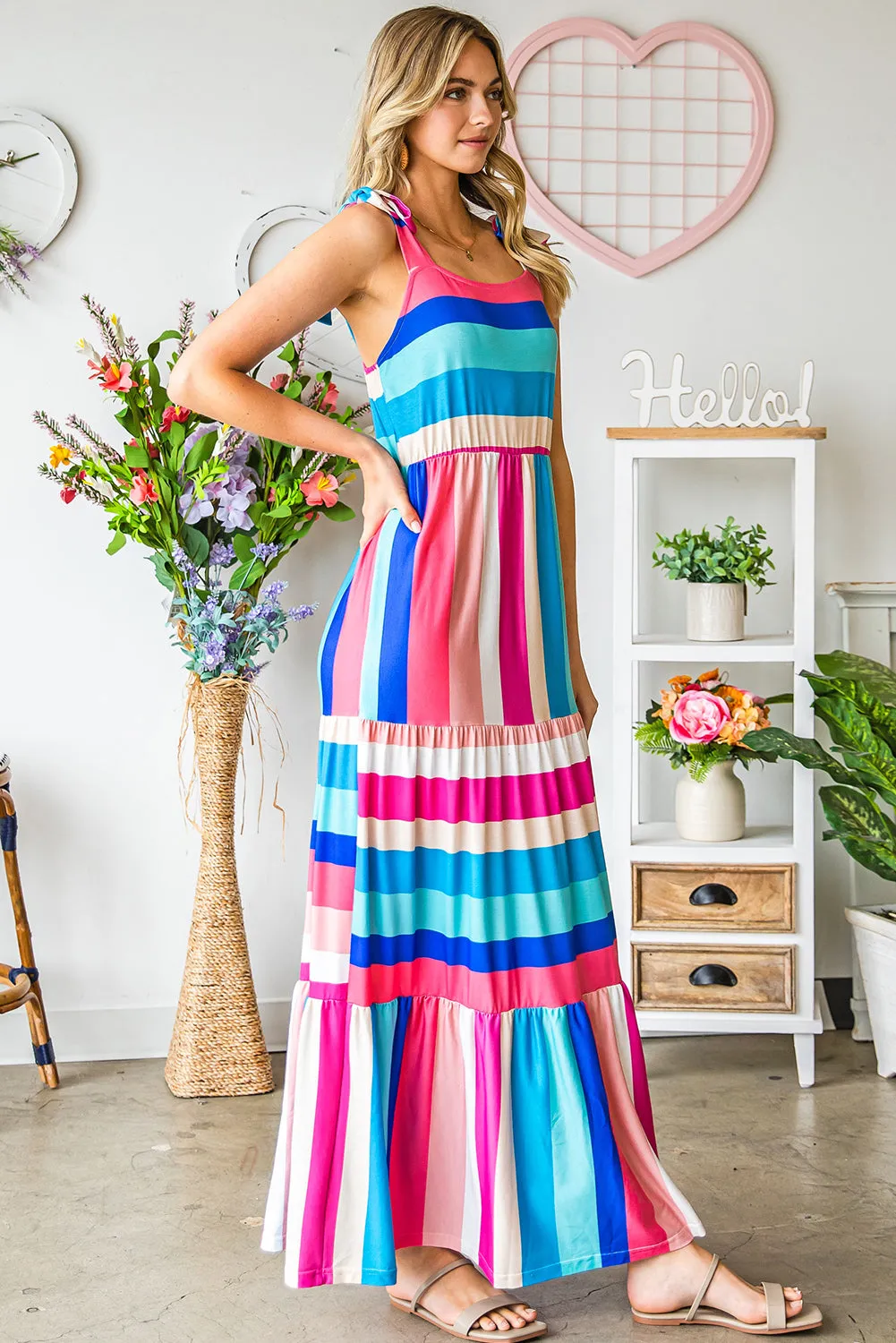 Pep In My Step Striped Maxi Dress