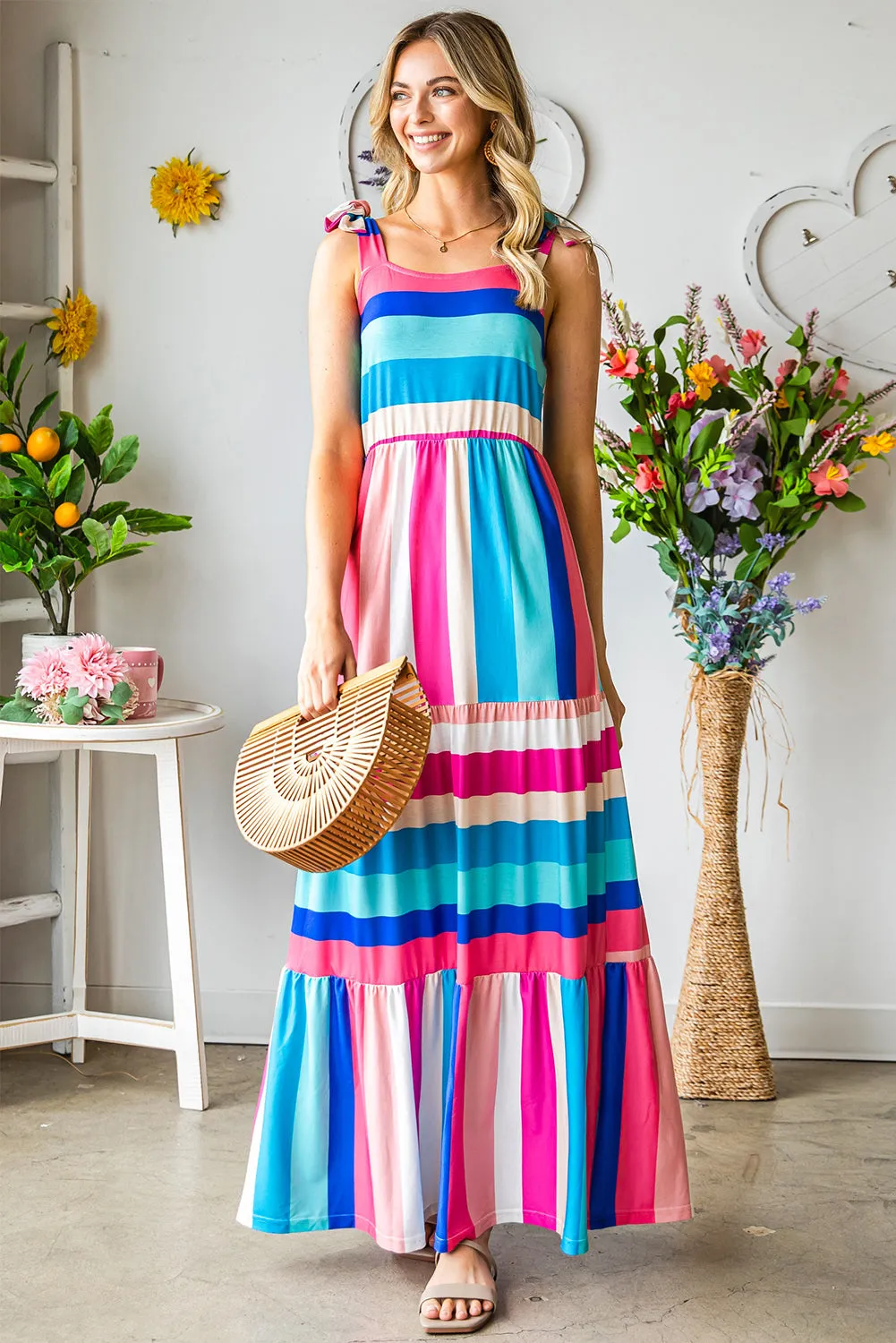 Pep In My Step Striped Maxi Dress