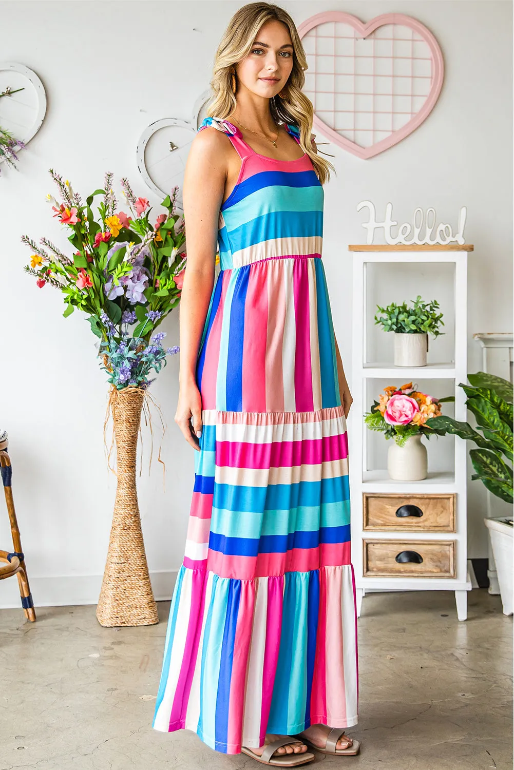 Pep In My Step Striped Maxi Dress