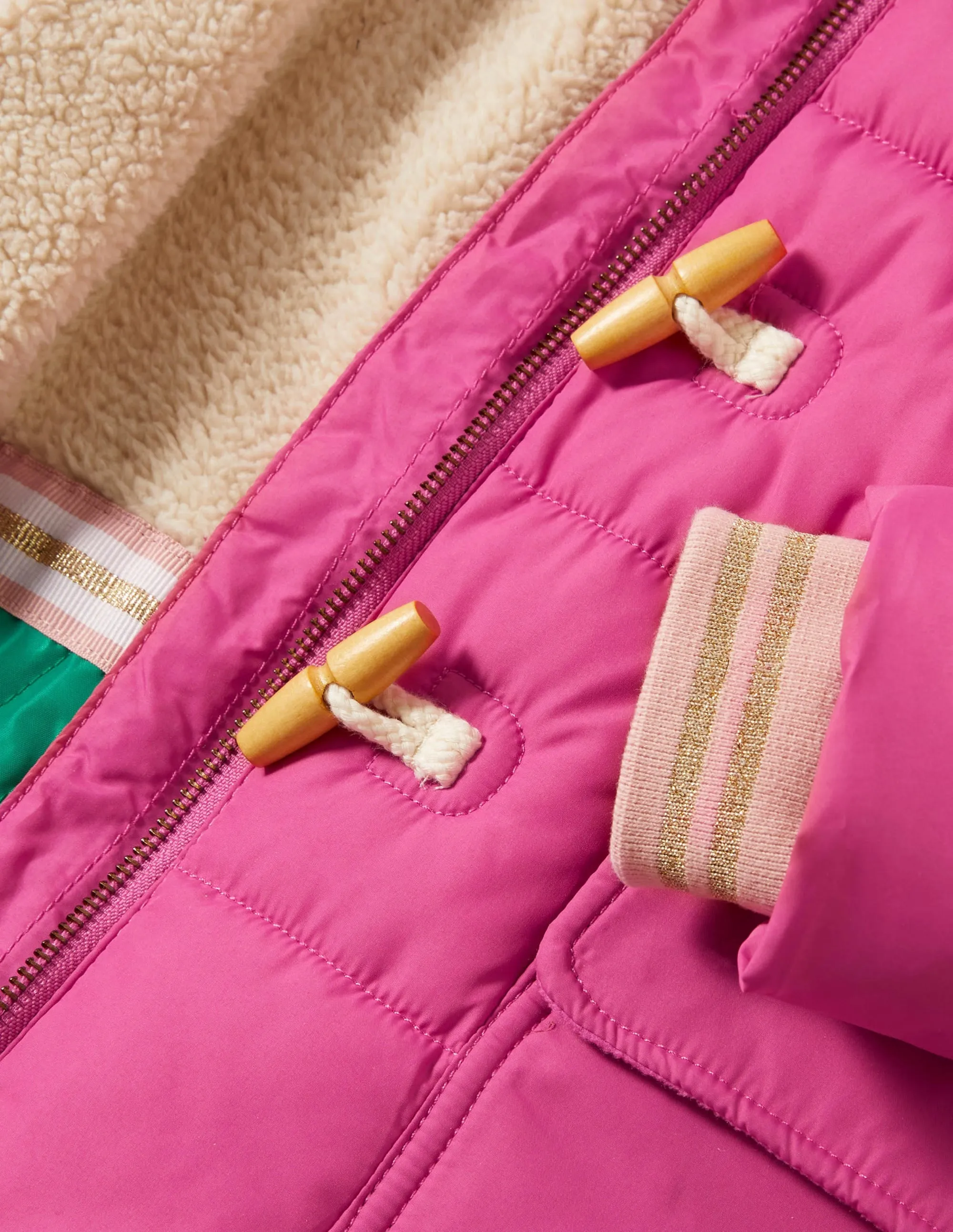 Pink Hooded Puffer Jacket-Sweet Pink
