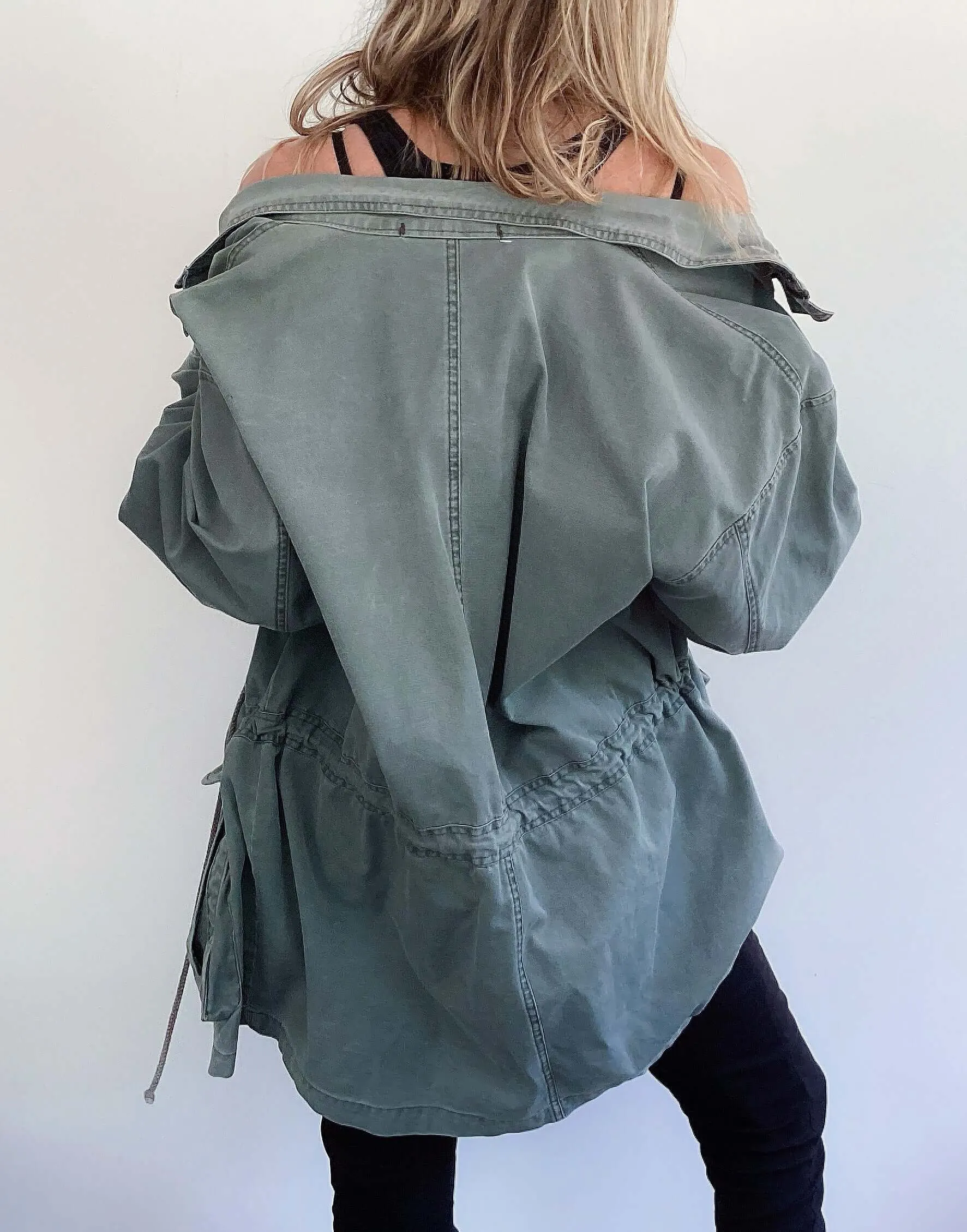 Preloved Oversized Khaki Green Jacket
