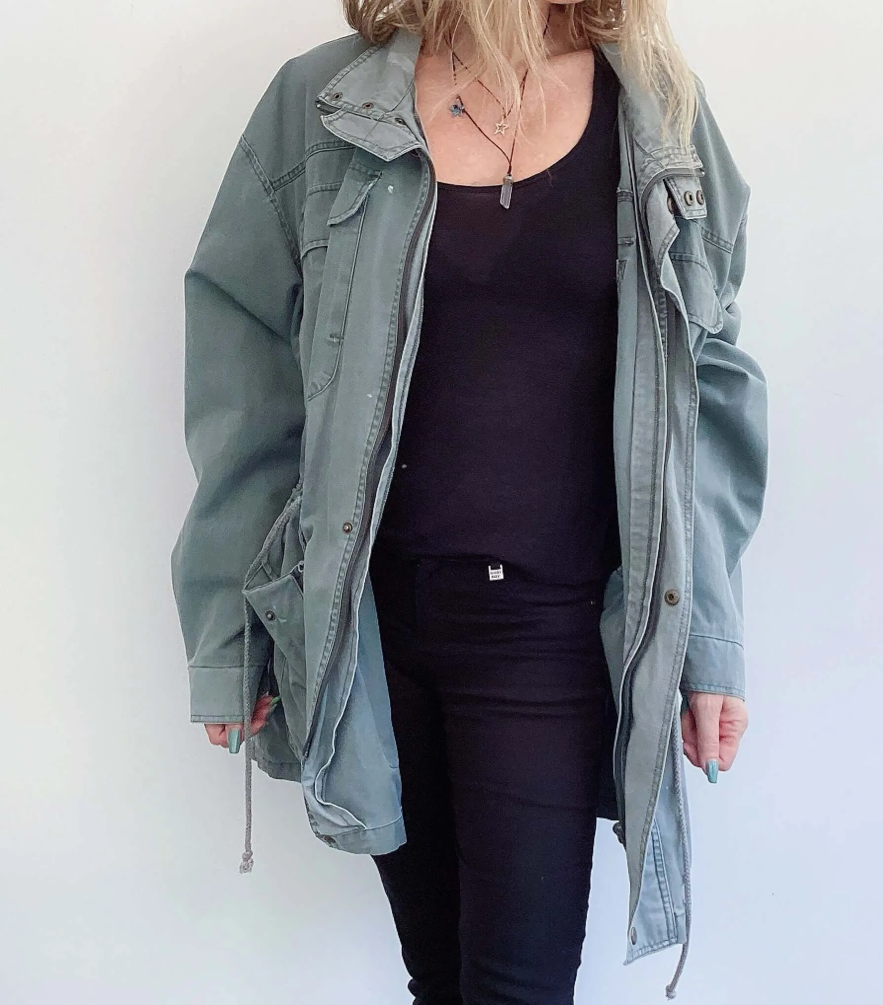 Preloved Oversized Khaki Green Jacket