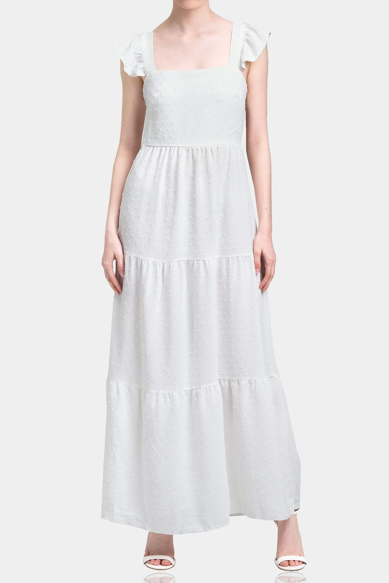 Pure Cotton Long Ruffle Dress