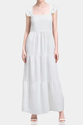 Pure Cotton Long Ruffle Dress