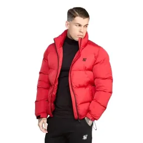 Red Embossed Logo Puffer Jacket