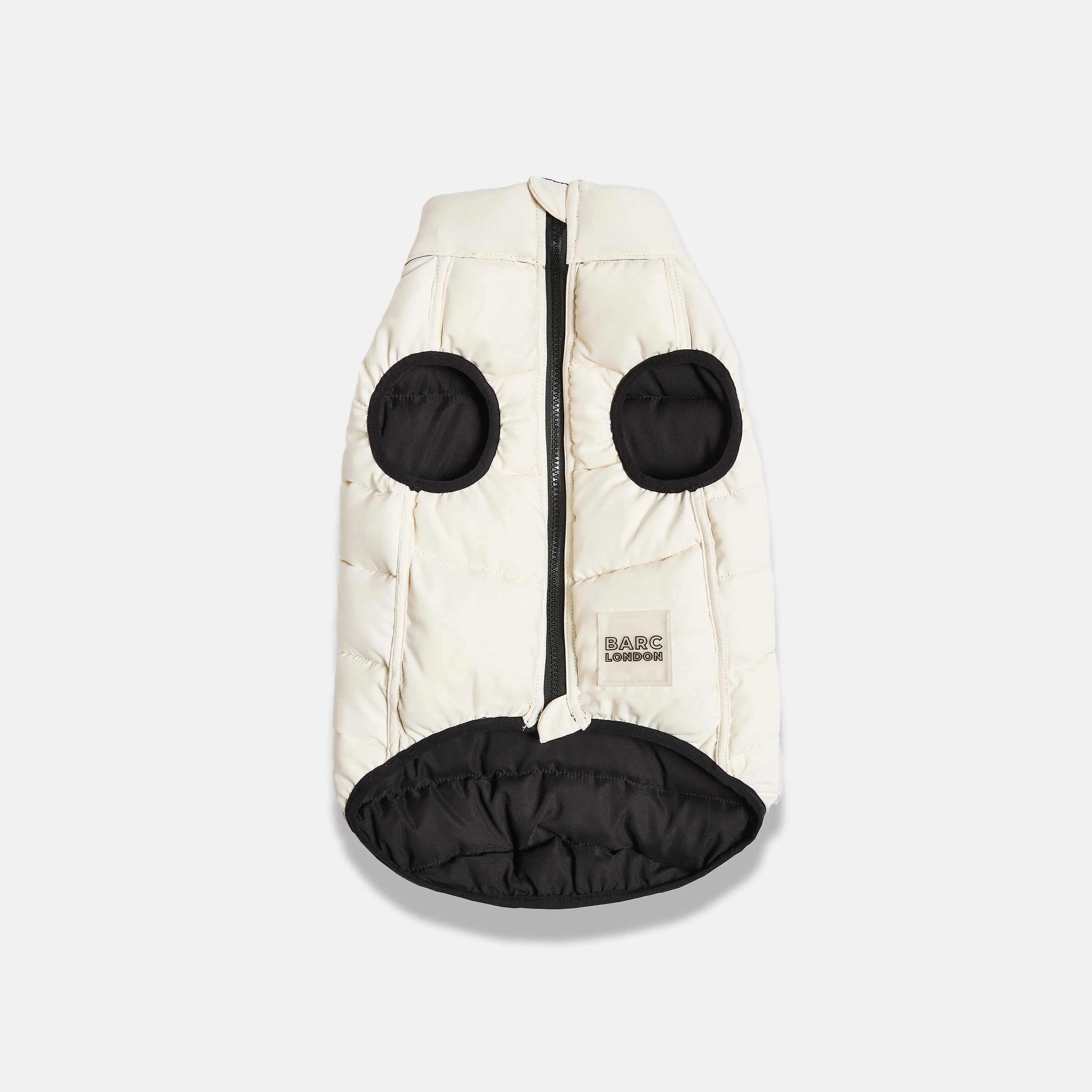 Reversible Dog Puffer Jacket: Black & Off White