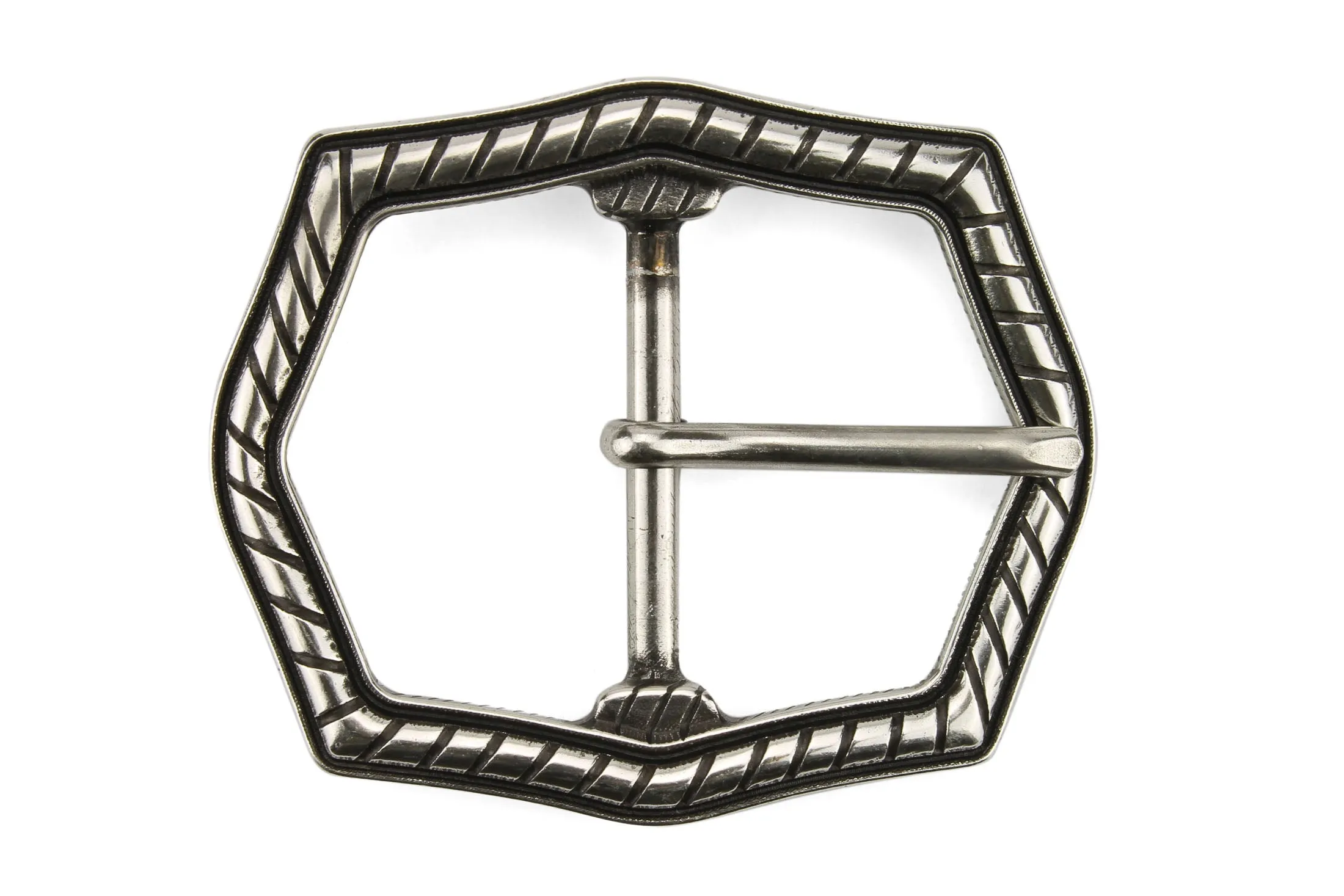 Ridged Centre Prong Buckle 40mm
