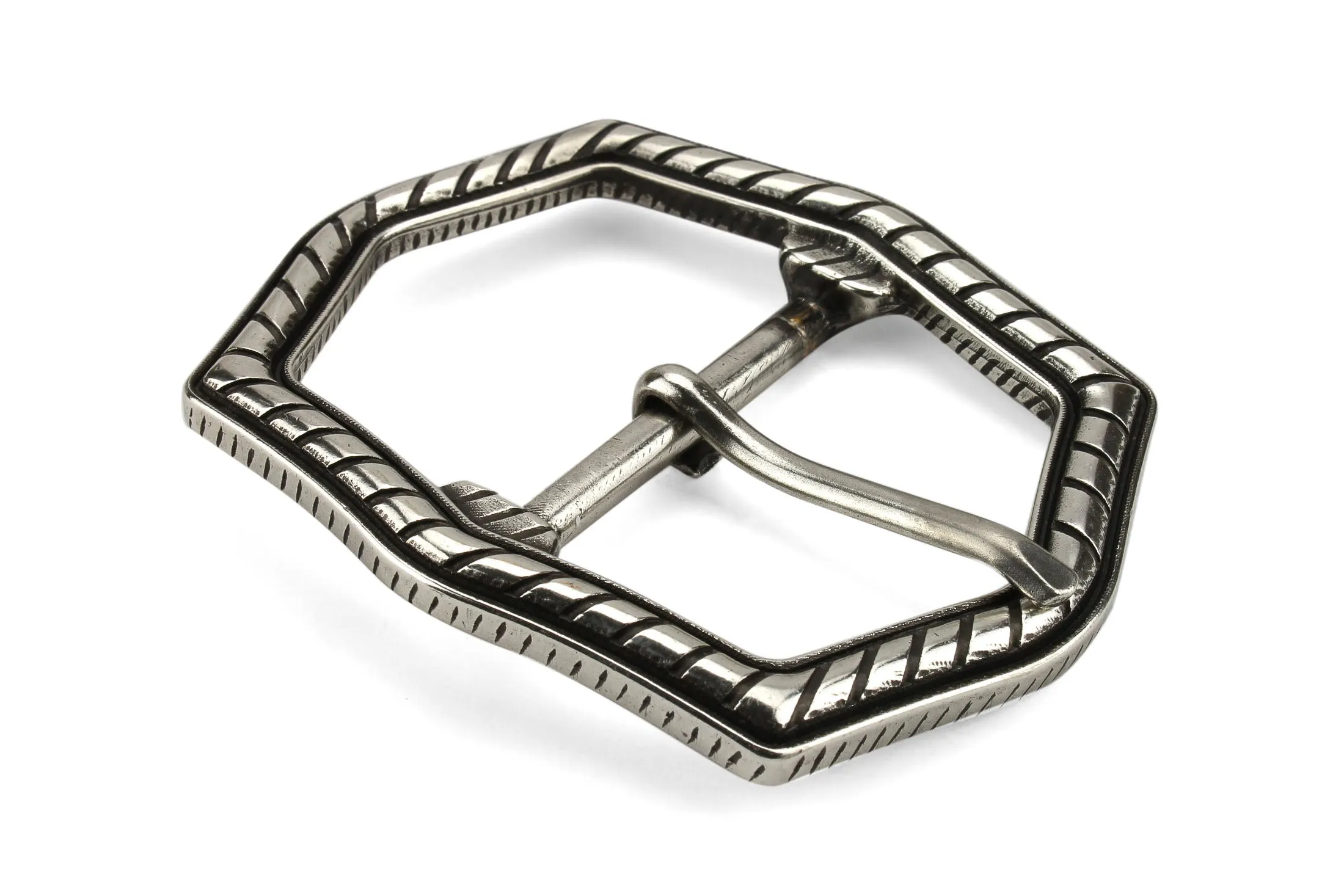 Ridged Centre Prong Buckle 40mm