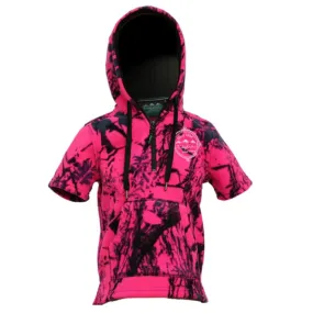 Ridgeline Kids Little Weapon S/S Hoodie - Hyper Pink Camo