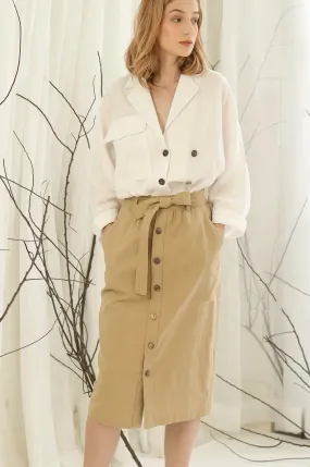 Shereen Linen Midi Skirt