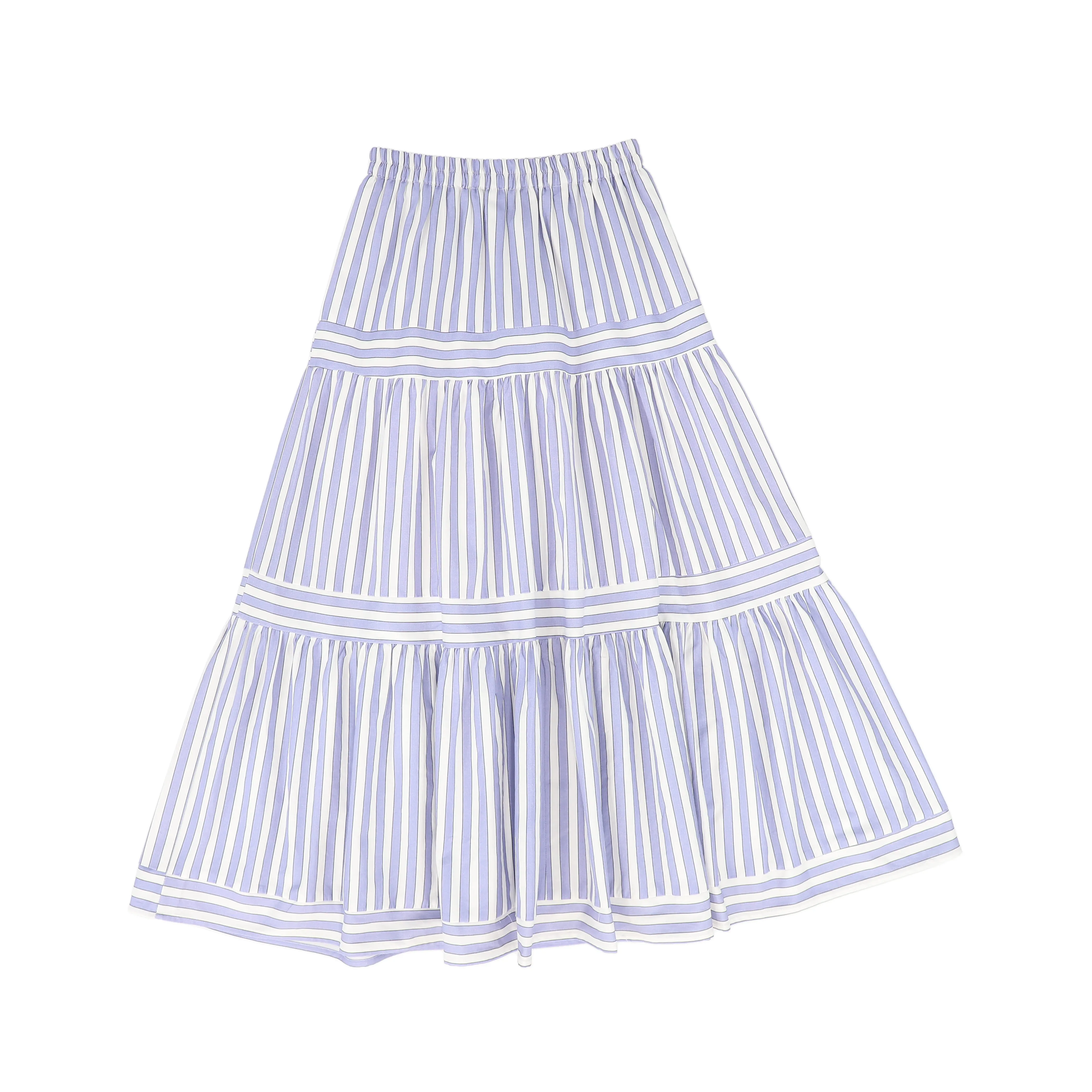 skirt midi stripe - white/blue