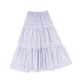 skirt midi stripe - white/blue