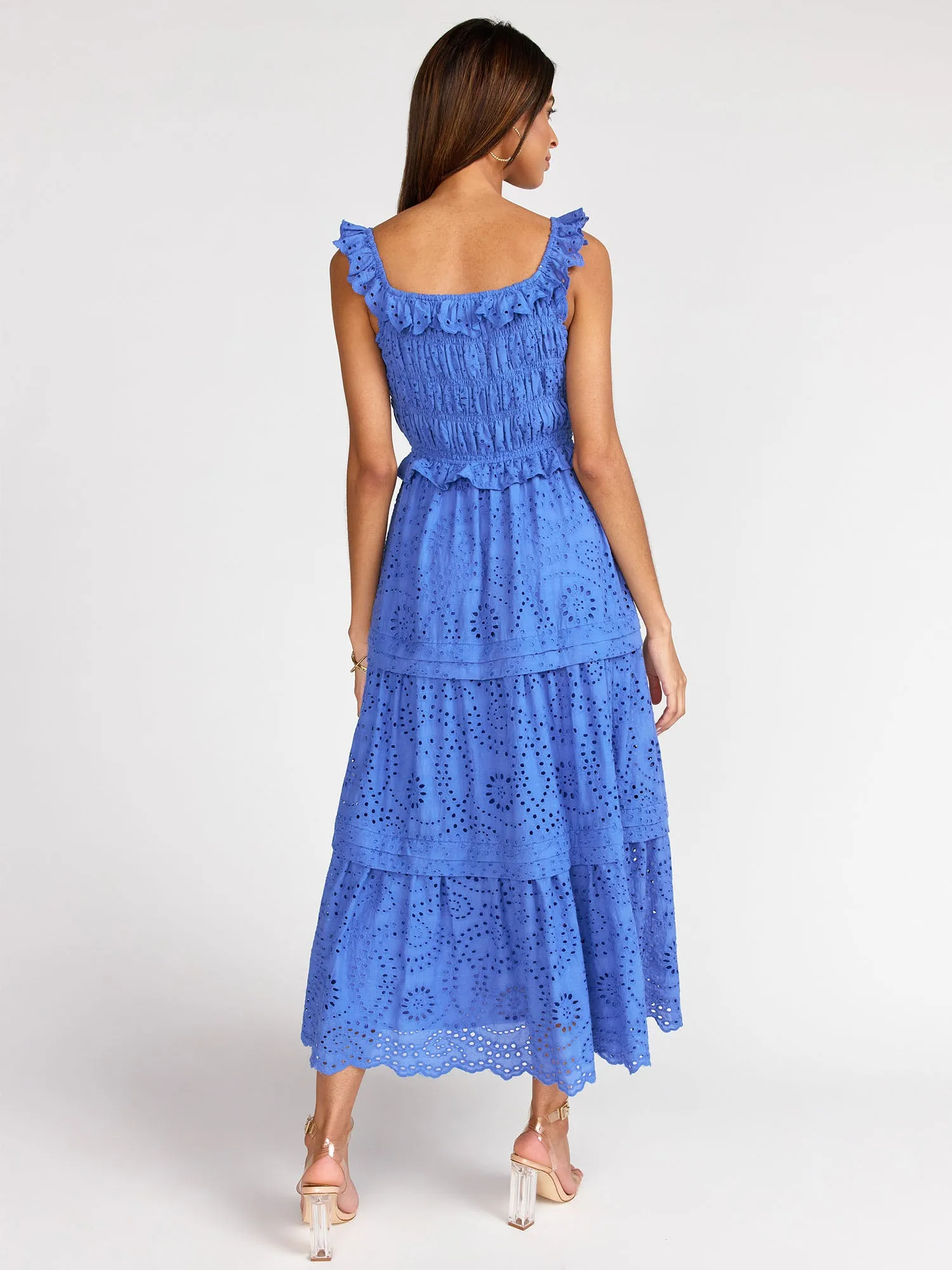 Sleeveless Tiered Eyelet Maxi Dress - Just Me