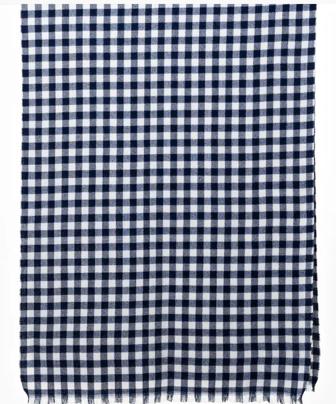 Snuggly Navy Gingham Scarf